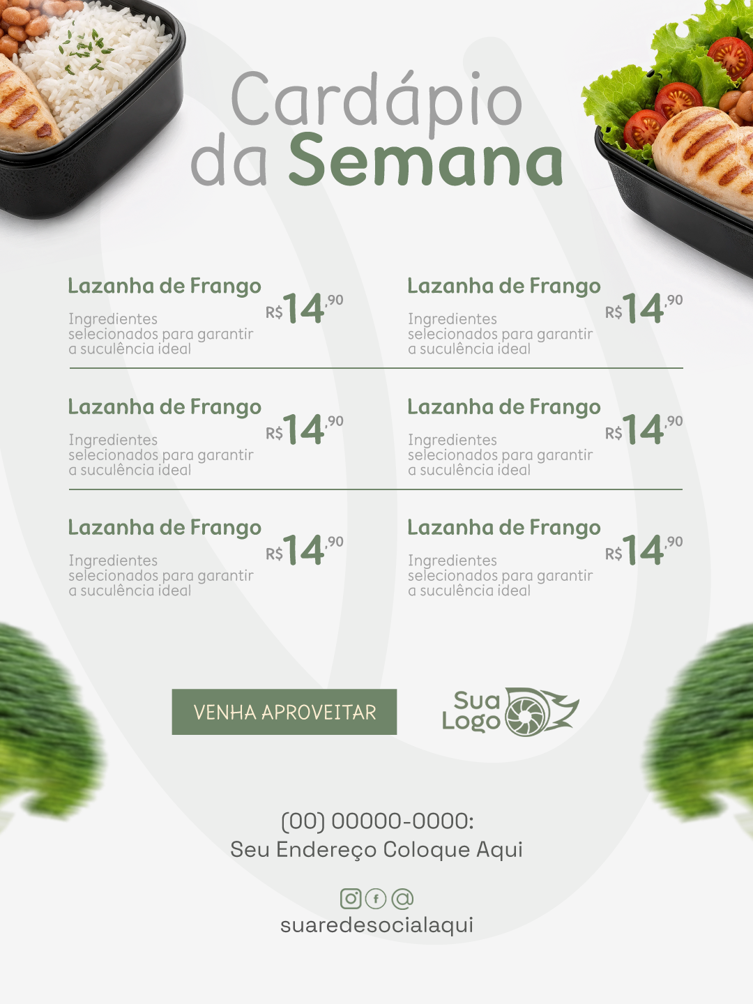 Prévia da coleção Coleção de Artes para Restaurante de Marmitas Marmitex