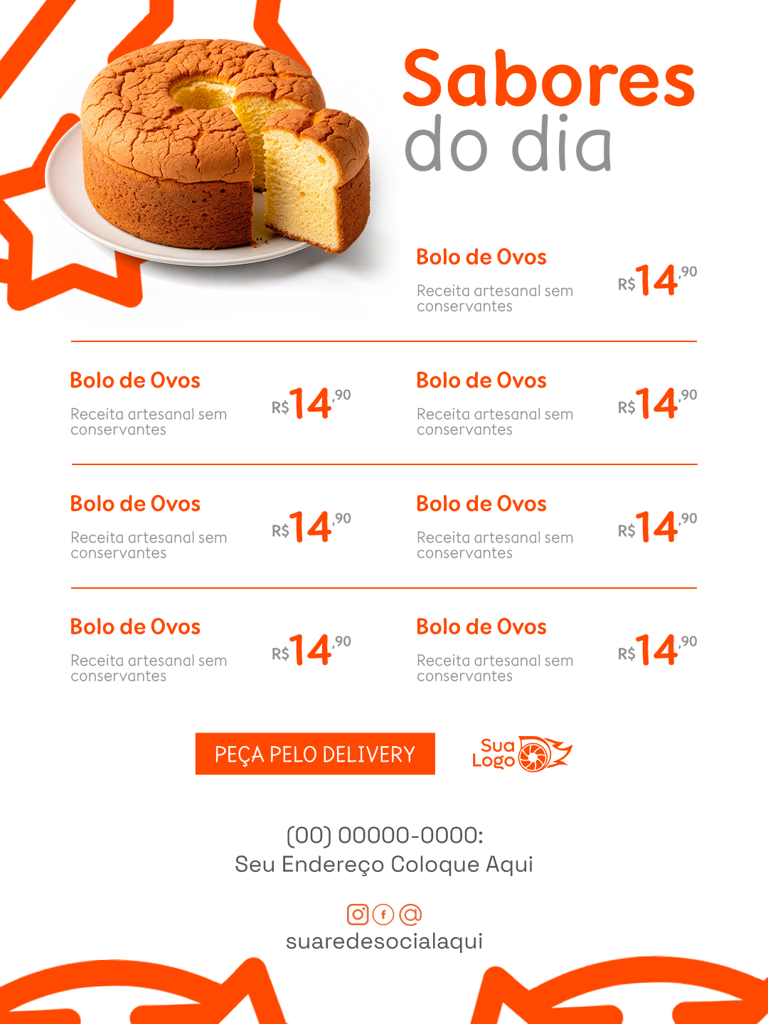 Prévia da coleção Coleção de Artes para Loja de Bolos Caseiros