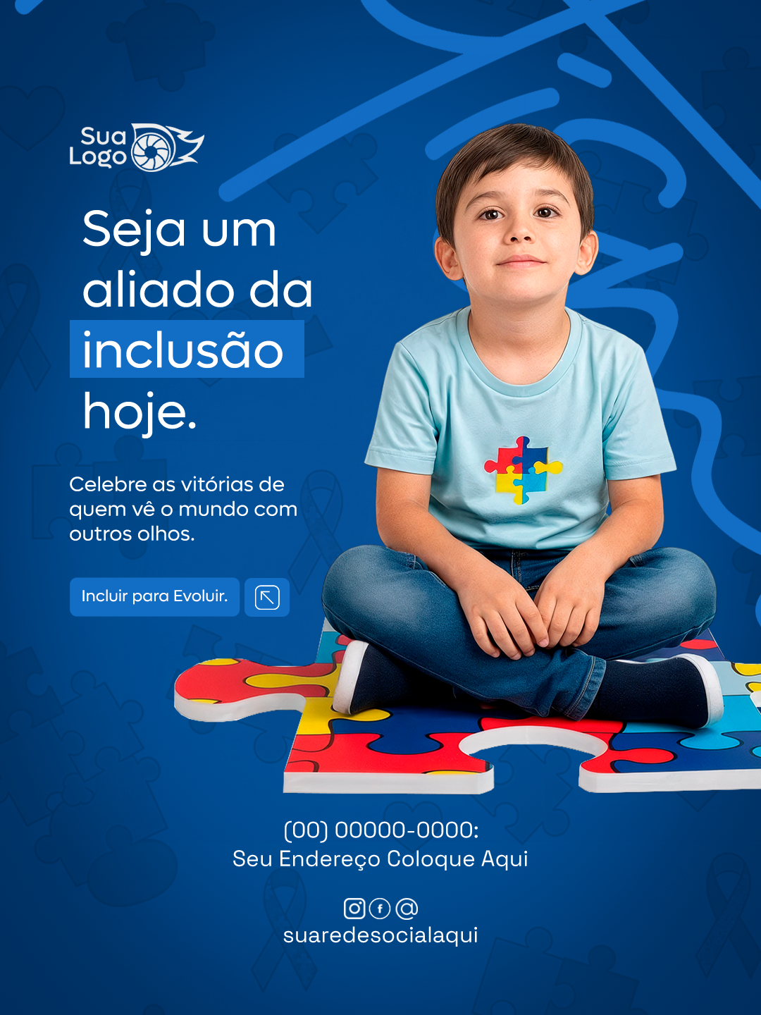 Arte 6 da coleção Coleção de Artes para Abril Azul Mês de Conscientização sobre o Autismo