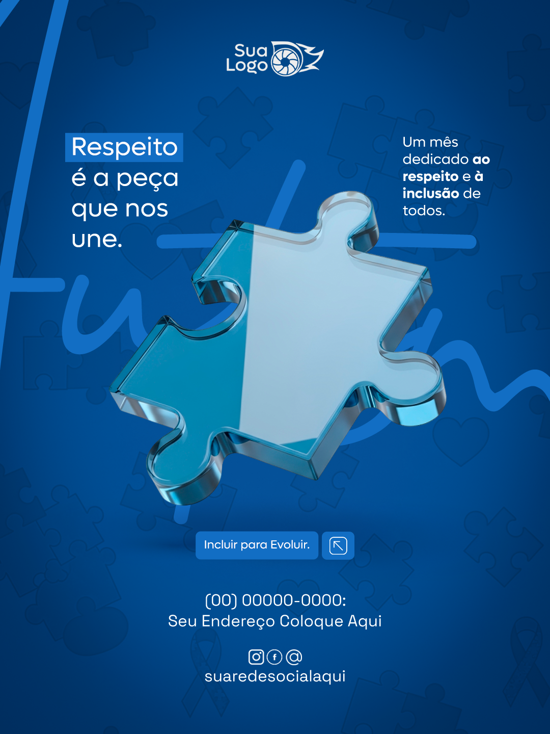 Arte 8 da coleção Coleção de Artes para Abril Azul Mês de Conscientização sobre o Autismo