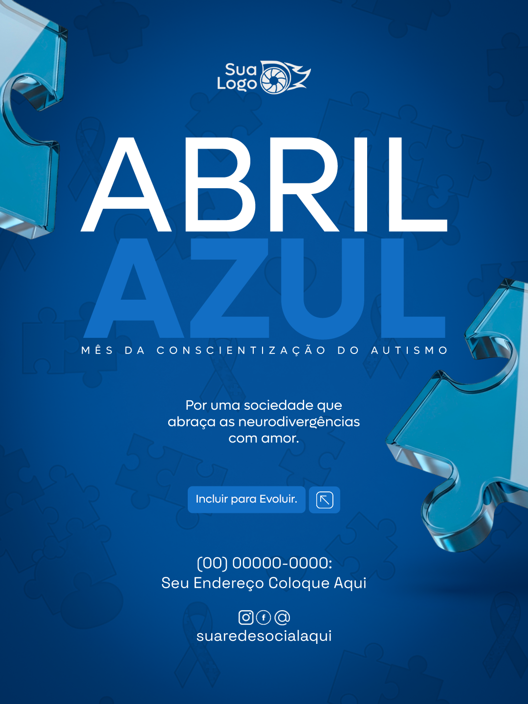 Arte 7 da coleção Coleção de Artes para Abril Azul Mês de Conscientização sobre o Autismo